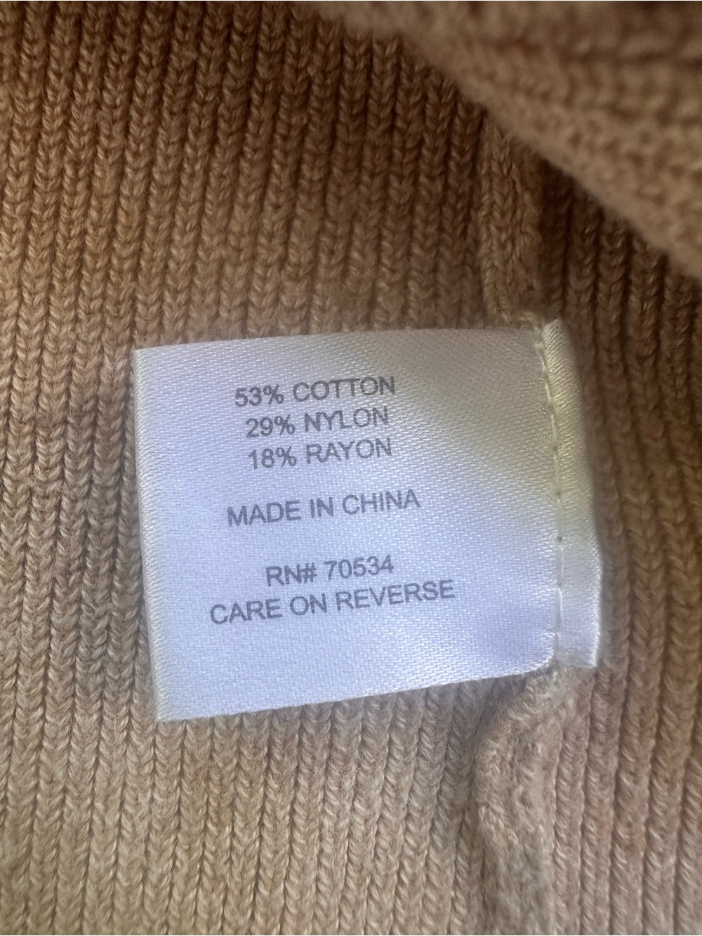 Orvis LS Turtleneck Women’s Tan Sweater Cotton Blend Size Large - Picture 5 of 6